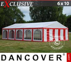 Marquees 6x10 m PVC, Red/White