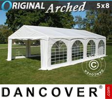 Marquees 5x8 m PVC, Arched, White