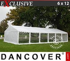 Marquees 6x12 m PVC, White, Panorama