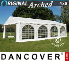 Marquees 4x8 m PVC, Arched, White