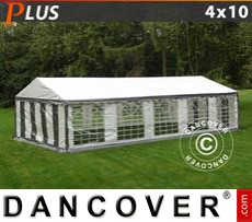 Marquees 4x10 m PE, Grey/White