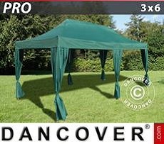 Marquees 3x6 m Green, incl. 6 decorative curtains