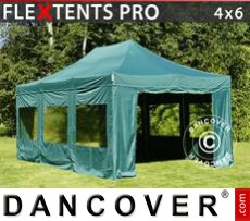 Marquees 4x6 m Green, incl. 8 sidewalls