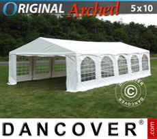 Marquees 5x10 m PVC, Arched, White