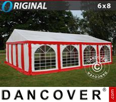 Marquees 6x8 m PVC, Red/White