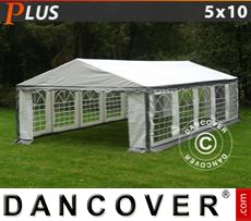 Marquees 5x10 m PE, Grey/White