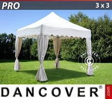 Marquees 3x3 m White, inkl. 4 decorative curtains